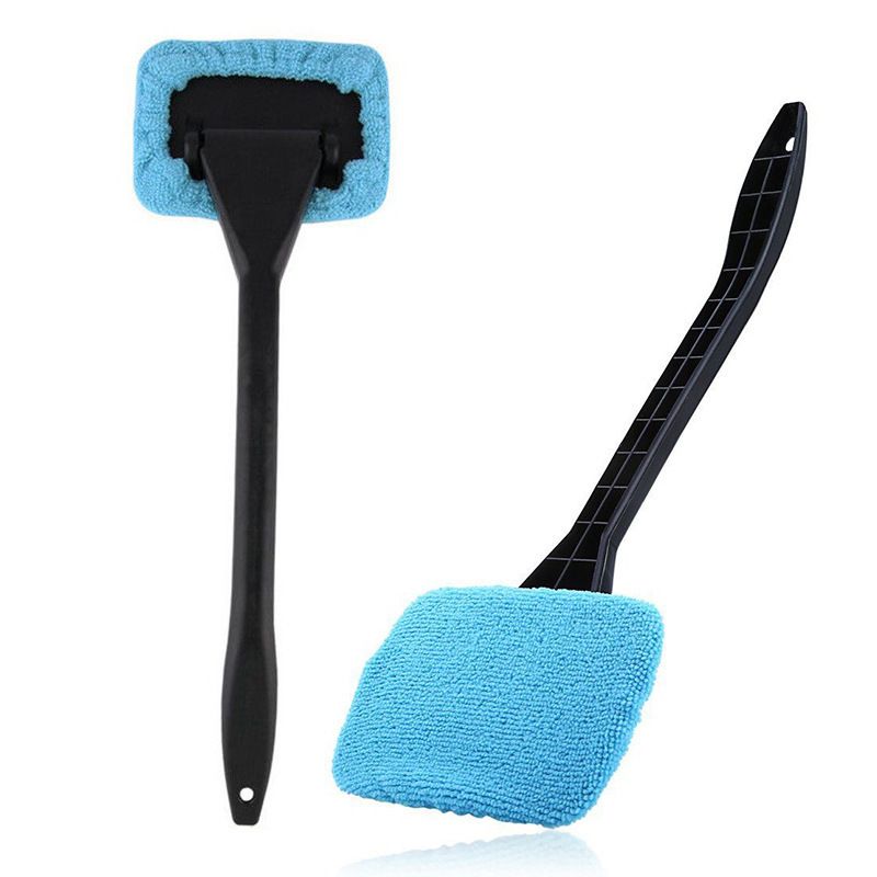3-Piece Light blue Car Windshield Cleaning Brush Set Microfiber Defogging