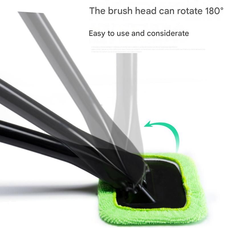 3-Piece Green Car Windshield Cleaning Brush Set Microfiber Defogging Wiper view 5