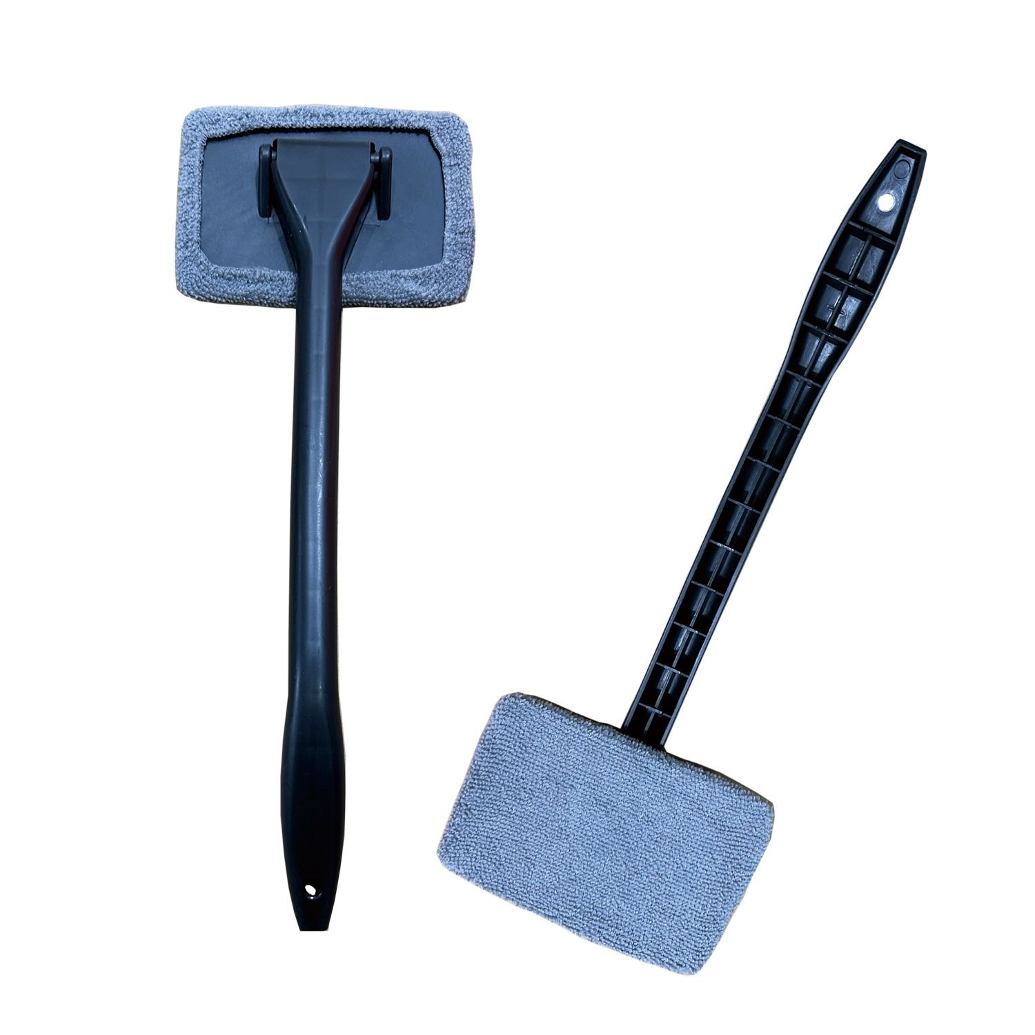 3-Piece Grey Car Windshield Cleaning Brush Set Microfiber Defogging Wiper Tool