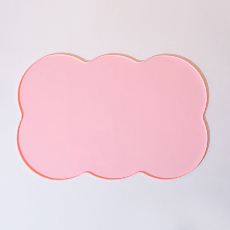 3-Piece Pink Silicone Placemat Set Cloud Shape Non-Slip Heat Resistant Kids