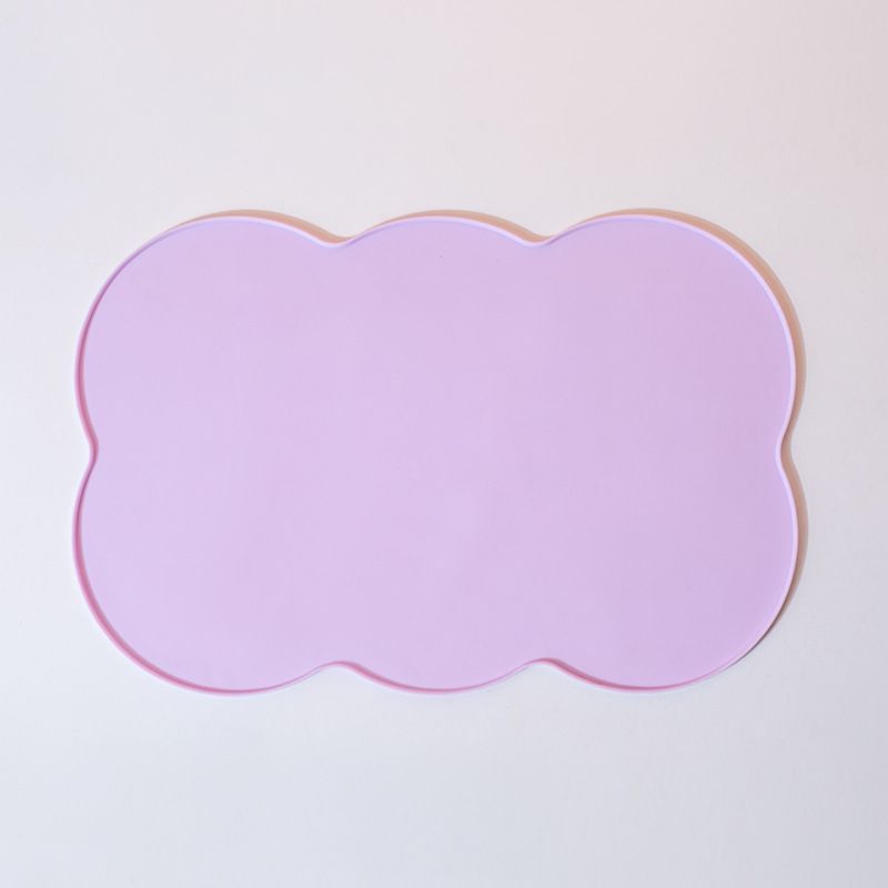 3-Piece Purple Silicone Placemat Set Cloud Shape Non-Slip Heat Resistant Kids