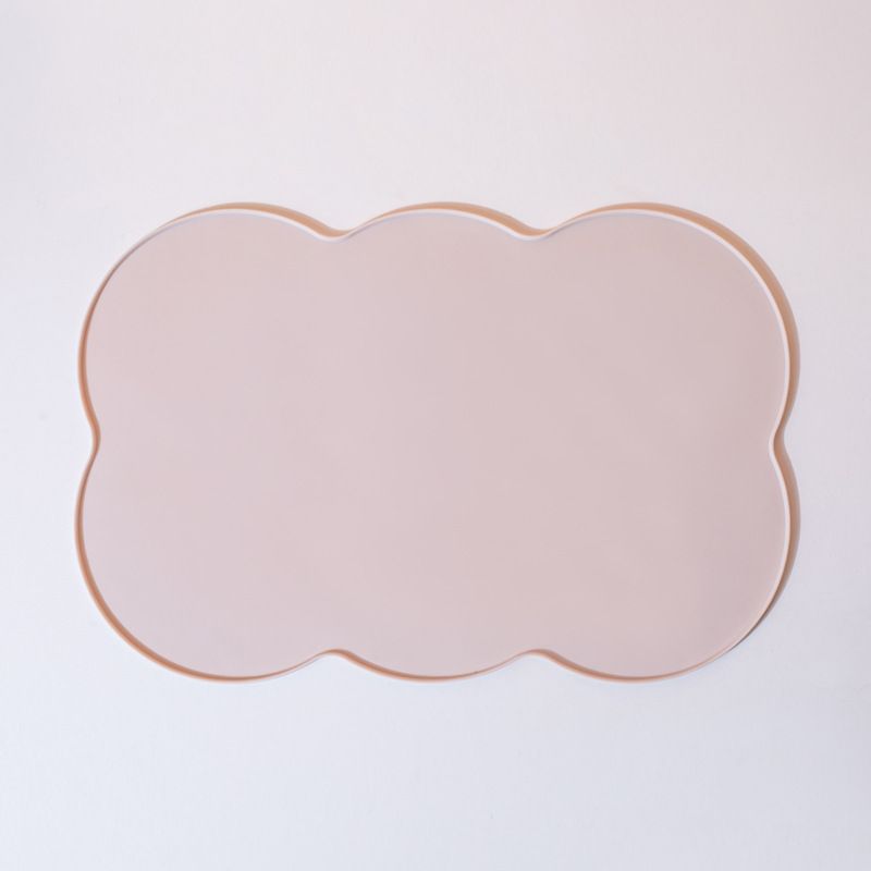 3-Piece Grey Silicone Placemat Set Cloud Shape Non-Slip Heat Resistant Kids
