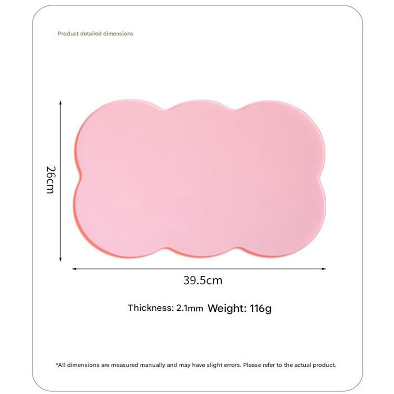 3-Piece Grey Silicone Placemat Set Cloud Shape Non-Slip Heat Resistant Kids view 6