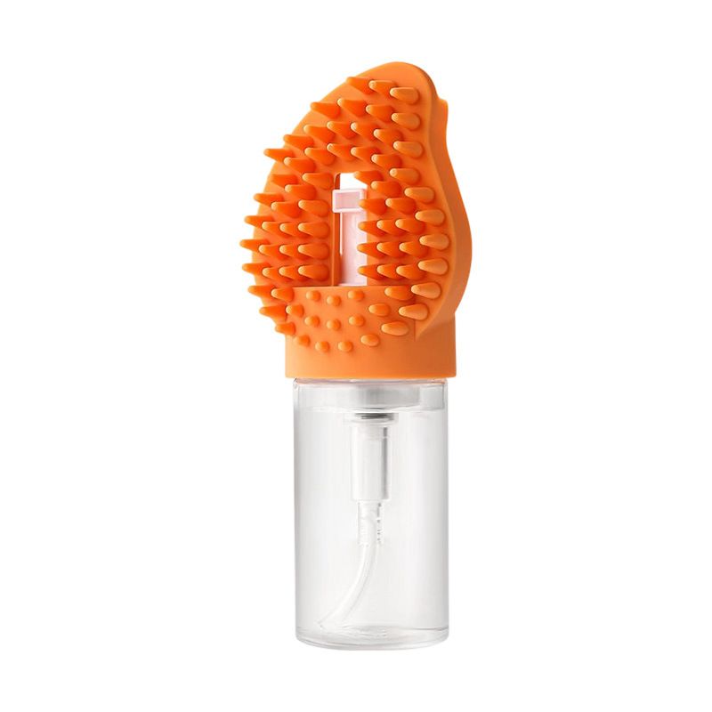 Orange Pet Shampoo Brush Silicone Foaming Massage Comb Dog Cat Bathing
