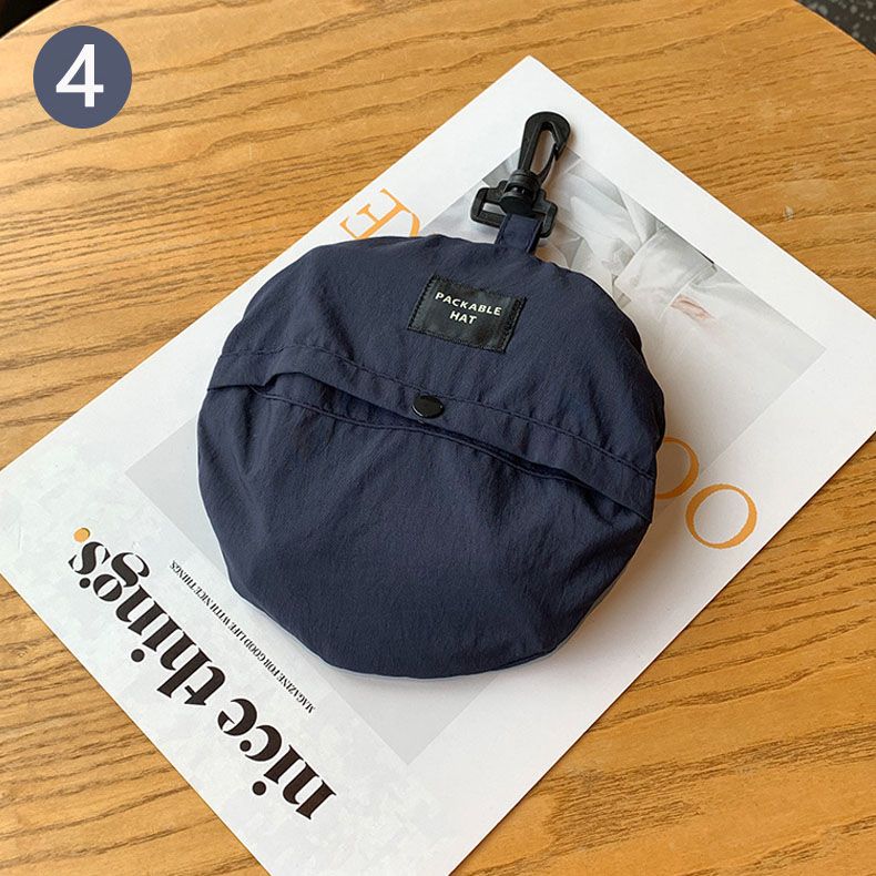 Navy blue Packable Bucket Hat Unisex Wide Brim Foldable Sun Protection Hiking view 5