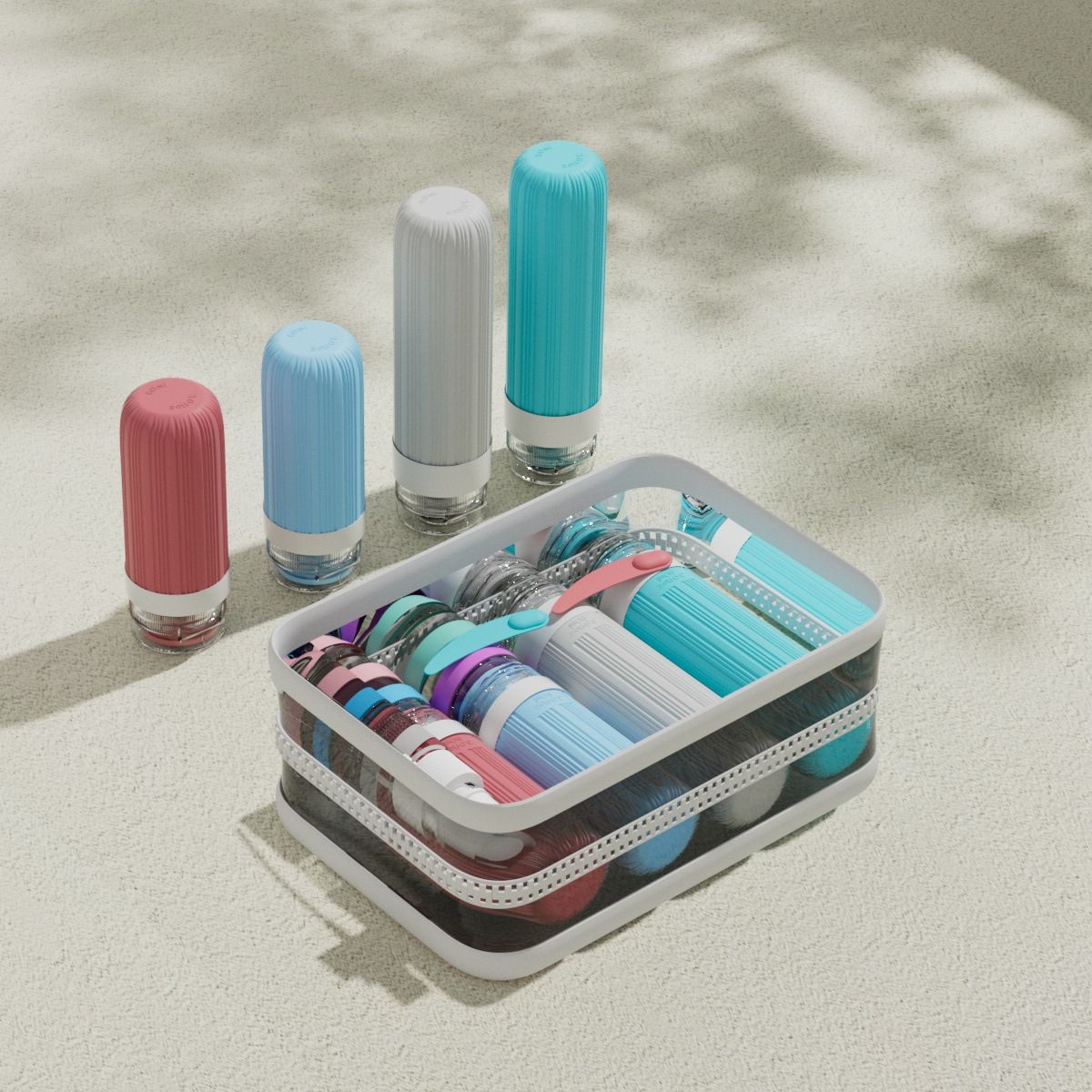 Silicone Travel Toiletry Bottles Set Leakproof Squeeze Containers with Case(09) view 5