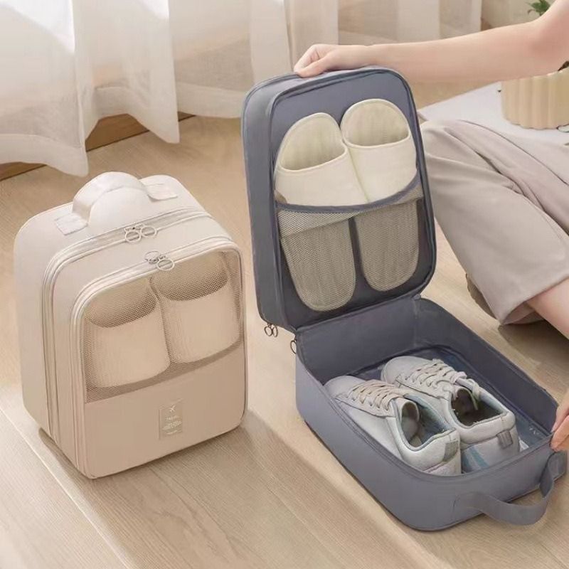 Light blue Travel Shoe Bag Portable Luggage Organizer Waterproof Dustproof view 2