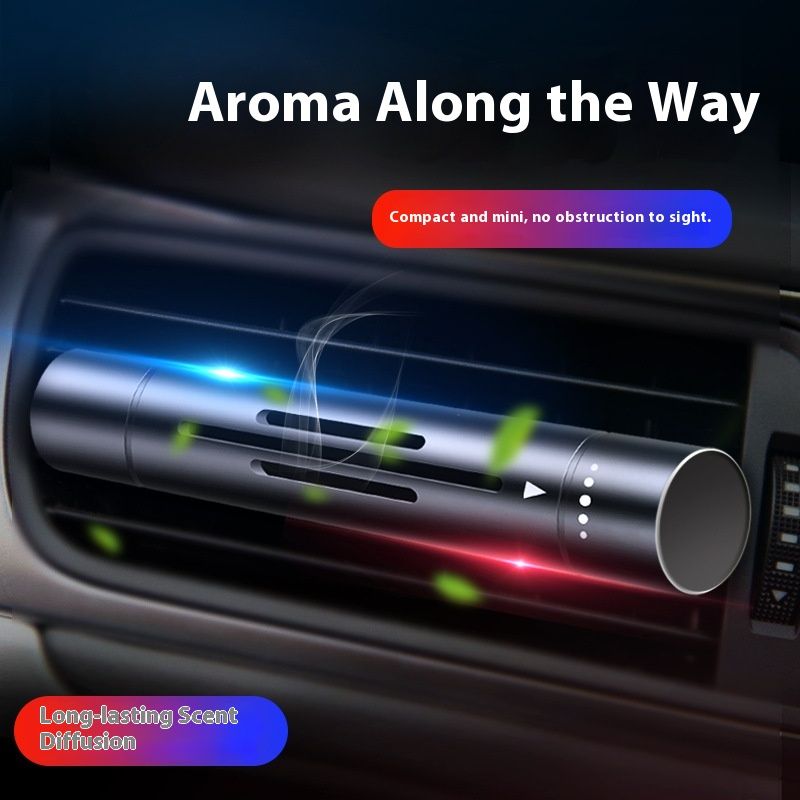 Silver Mini Car Air Vent Perfume Freshener with 6 Scent Refills Aluminum Alloy view 2