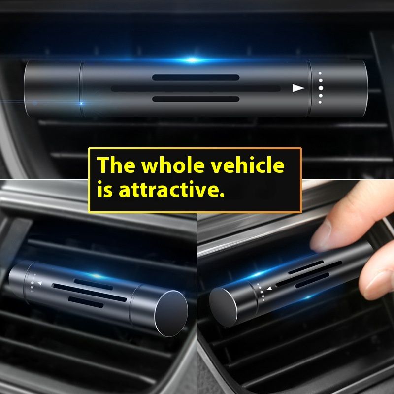 Silver Mini Car Air Vent Perfume Freshener with 6 Scent Refills Aluminum Alloy view 4