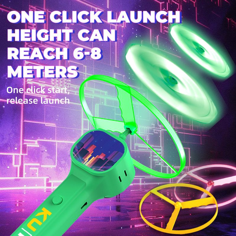 Red LED Light Up Flying Disc Cat Toy Interactive UFO Launcher with Replacement view 3