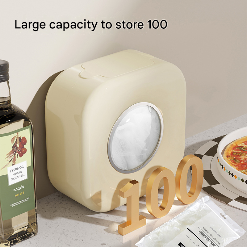 White Wall Mounted Plastic Wrap Dispenser Storage Box with 200 Preservation Films view 4