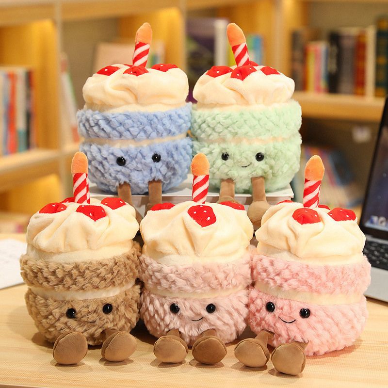 Green Cute Birthday Cake Plush Toy Strawberry Layered Cake Pillow Birthday Gift view 3