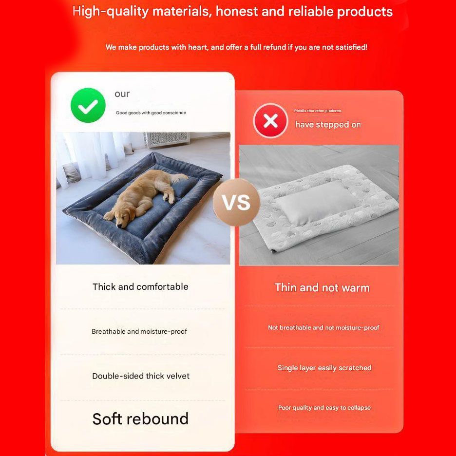Grey Large Plush Dog Bed - Extra Thick Winter Warmth view 7