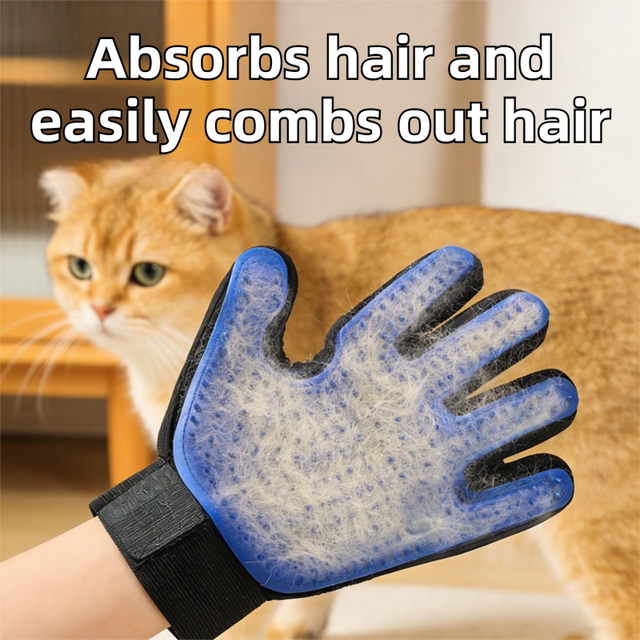 Black Blue Pet Grooming Spray Glove with White Detachable Typec Mister - TPR view 4