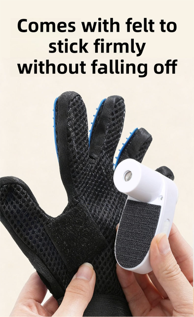 Black Blue Pet Grooming Spray Glove with Black Detachable Typec Mister - TPR view 5