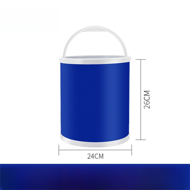 11L Foldable Oxford Fabric Car Wash Bucket with EVA Waterproof Lining & Zipper view 2