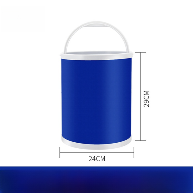 13L Foldable Oxford Fabric Car Wash Bucket with EVA Waterproof Lining & Zipper view 2