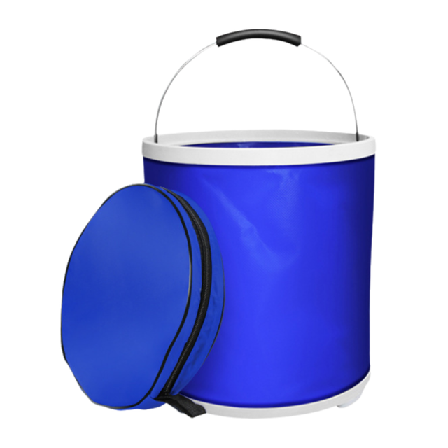 20L Foldable Oxford Fabric Car Wash Bucket with EVA Waterproof Lining & Zipper