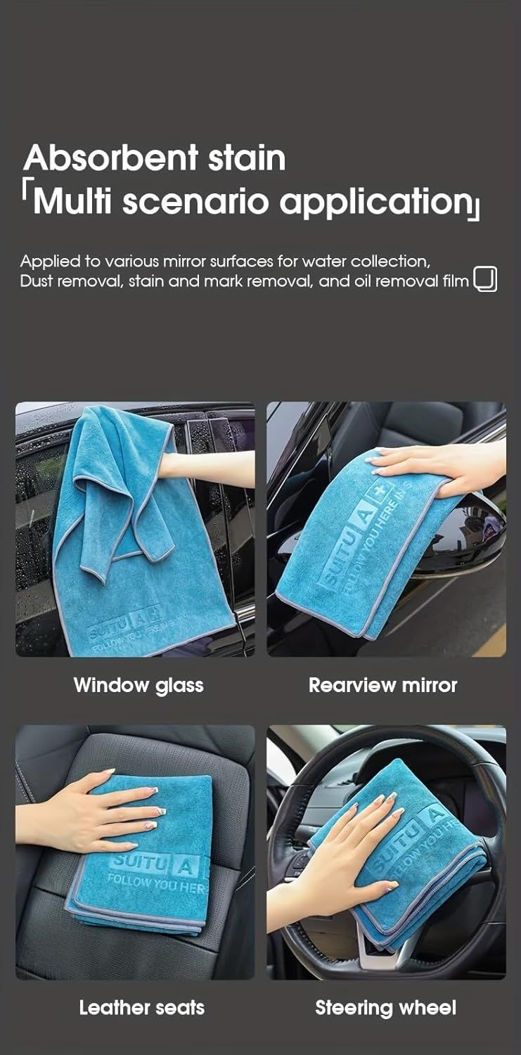 Blue Microfiber Car Cleaning Towel (43 x 43 CM) and 20L Foldable Self Standing view 8
