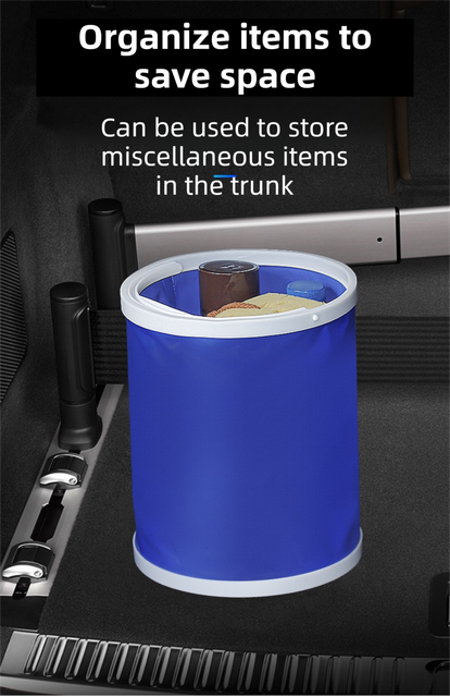 Blue Microfiber Car Cleaning Towel (35 x 75 CM) and 20L Foldable Self Standing view 4