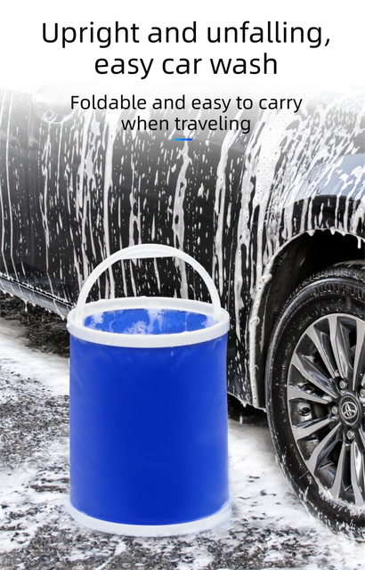 Blue Microfiber Car Cleaning Towel (60 x 160 CM) and 20L Foldable Self view 3