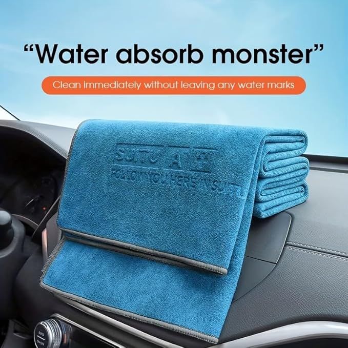 Blue Microfiber Car Cleaning Towel (60 x 180 CM) and 20L Foldable Self view 6
