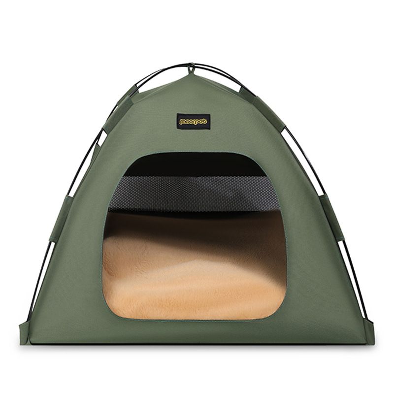 Green All-Weather Portable Pet Tent with Dual-Sided Cushion & Insect-Proof