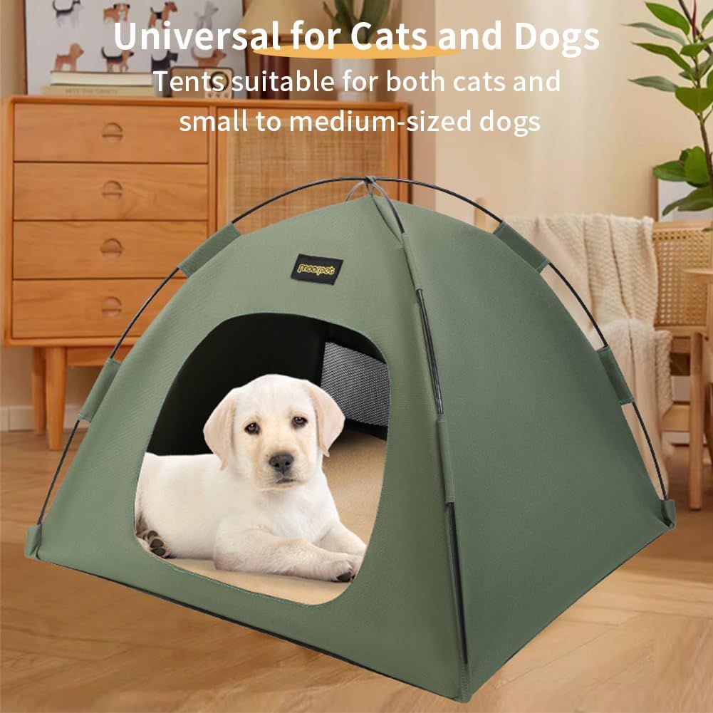 Blue All-Weather Portable Pet Tent with Dual-Sided Cushion & Insect-Proof Mesh view 4
