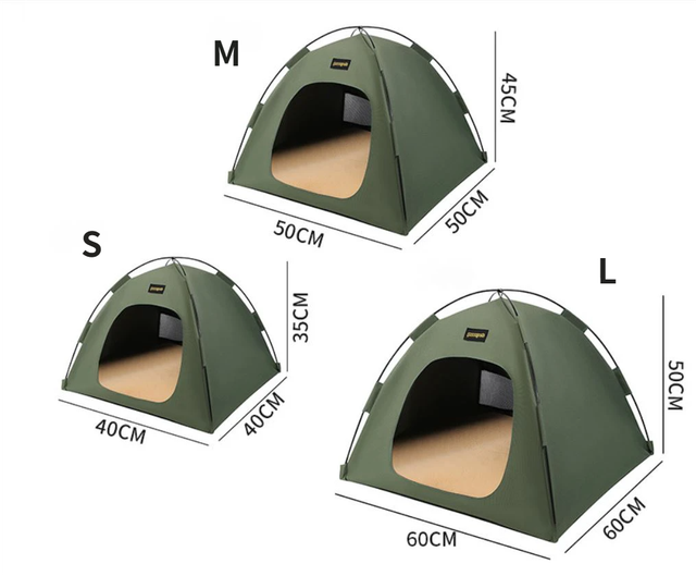 Grey All-Weather Portable Pet Tent with Dual-Sided Cushion & Insect-Proof Mesh view 2