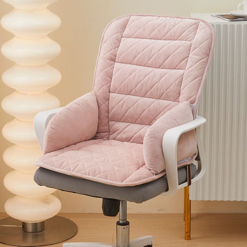 Pink Premium Quilted Plush Integrated Seat Cushion & Backrest – Thickened
