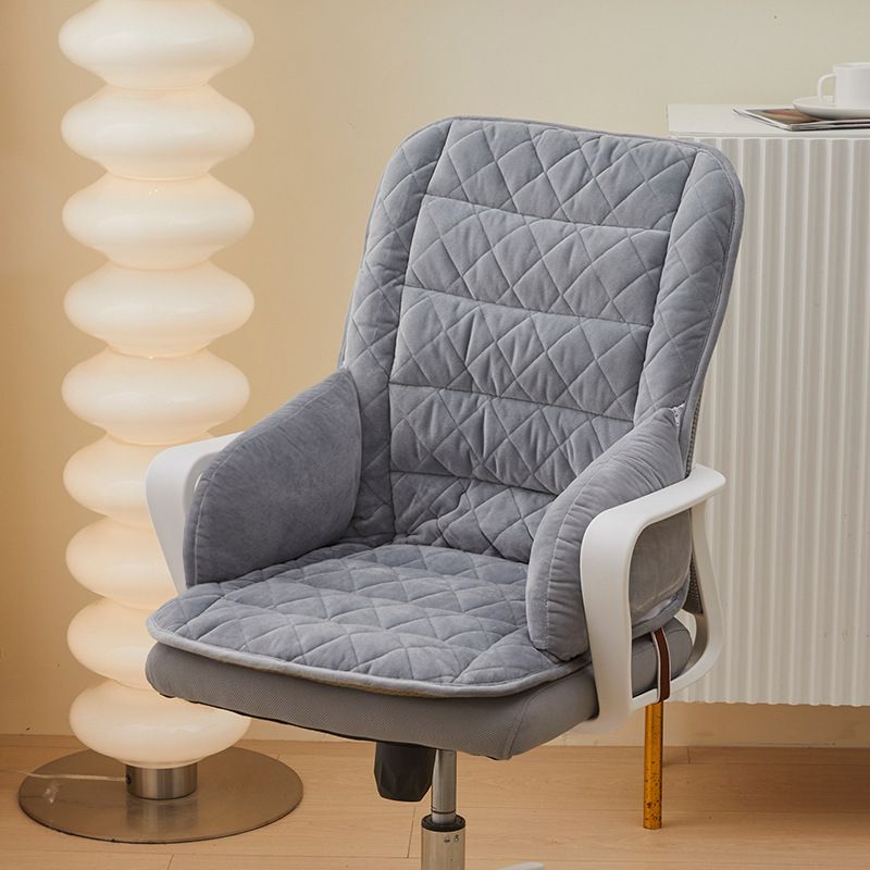 Grey Premium Quilted Plush Integrated Seat Cushion & Backrest – Thickened
