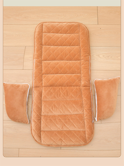 Khaki Premium Quilted Plush Integrated Seat Cushion & Backrest – Thickened view 5