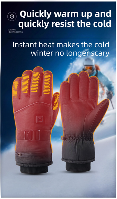 Winter 3 Level Intelligent Heated Gloves with Touchscreen Fingertip & view 4