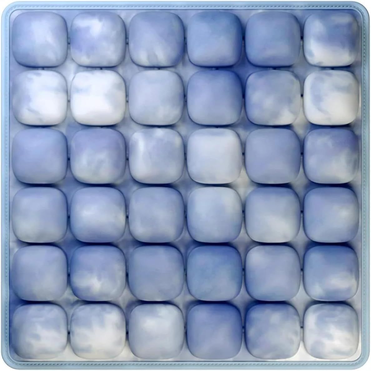 Tie-dye Blue and White Portable 3D Aircell Travel Inflatable Seat Cushion with