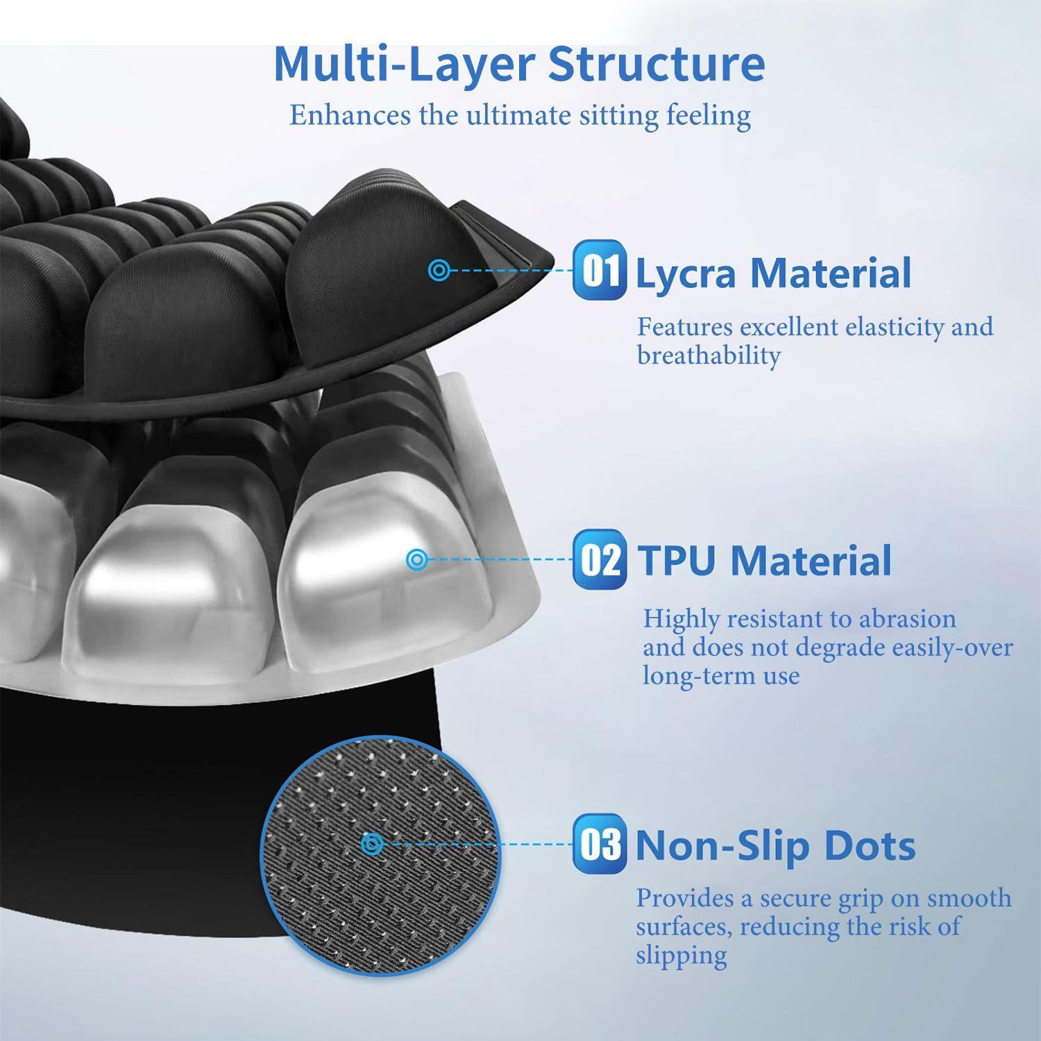 Bohemian Style Portable 3D Aircell Travel Inflatable Seat Cushion with view 2