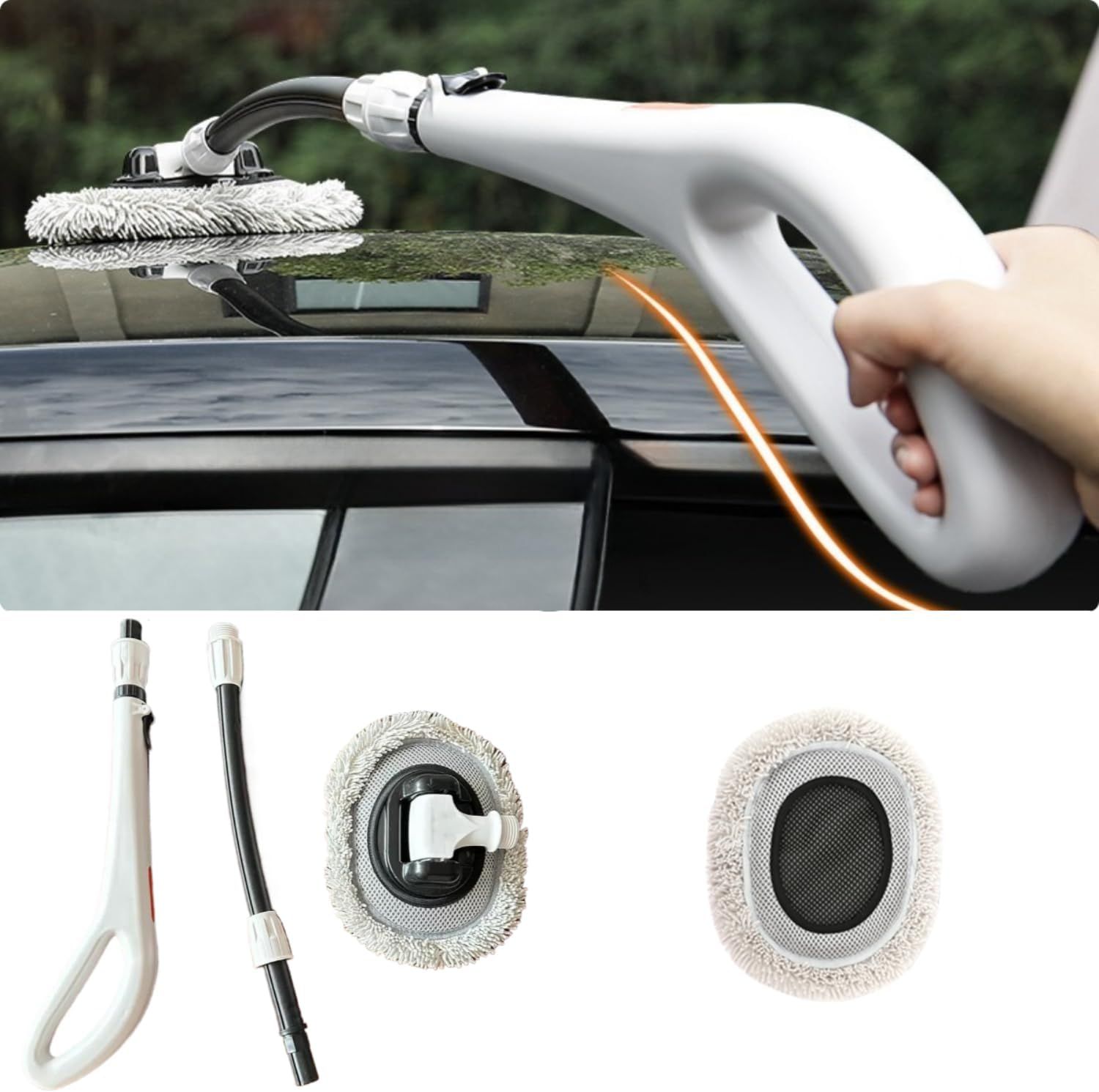 Professional Telescopic(55-120cm) Car Microfiber Wash Mop with 2 Brush Cover view 2