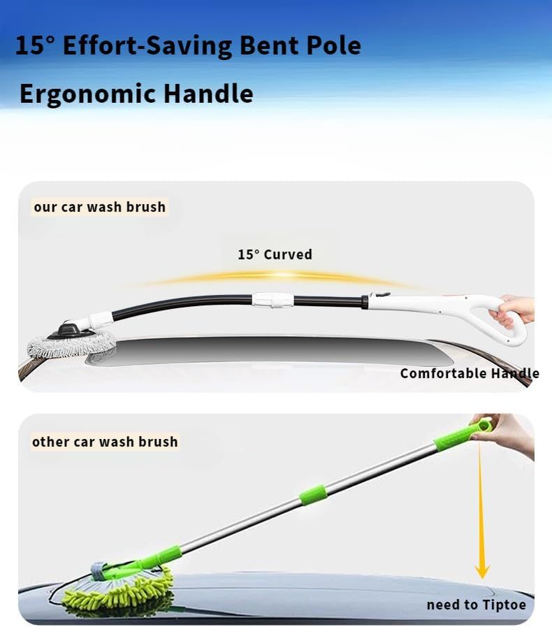 Professional Telescopic(55-120cm) Car Microfiber Wash Mop with 2 Brush Cover view 5