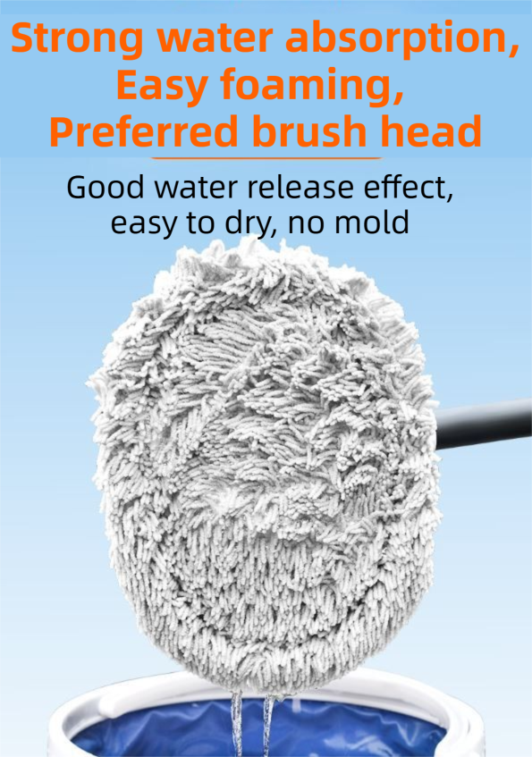 Professional Telescopic(55-120cm) Car Microfiber Wash Mop with 2 Brush Cover view 6