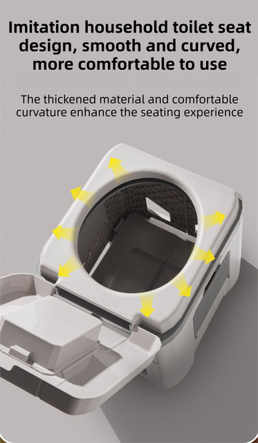 Portable Travel Toilet with Integrated Dual Storage Wings & Odor-Proof Lid view 3