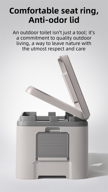 Portable Travel Toilet with Integrated Dual Storage Wings & Odor-Proof Lid view 4
