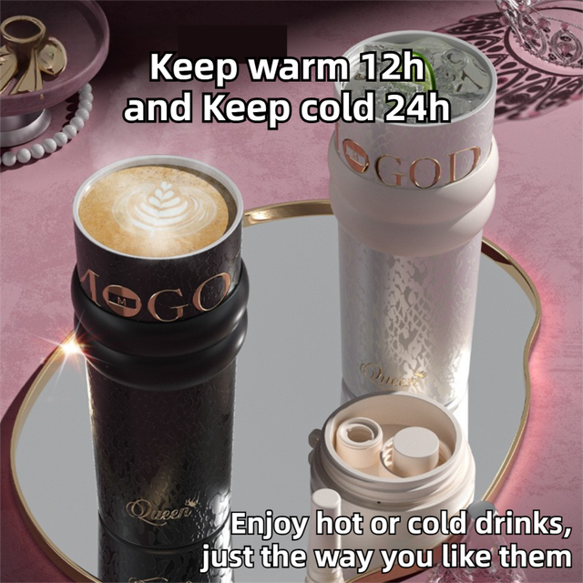 710ML Pink Luxury Gradient Textured Aurora Starry Night Insulated Travel Mug view 3