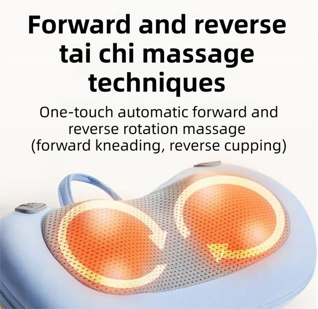 Grey Wireless Rechargeable Cervical & Lumbar Massager Pillow with 4 High/Low view 6