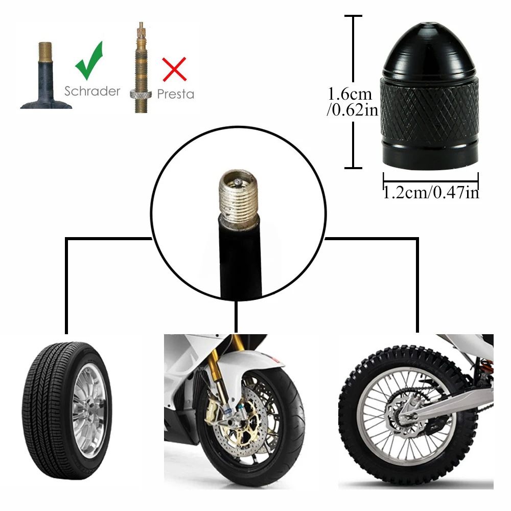 4-Pack Gold Aluminum Car Tyre Valve Stem Caps - Heavy Duty Dustproof Air Valve view 3