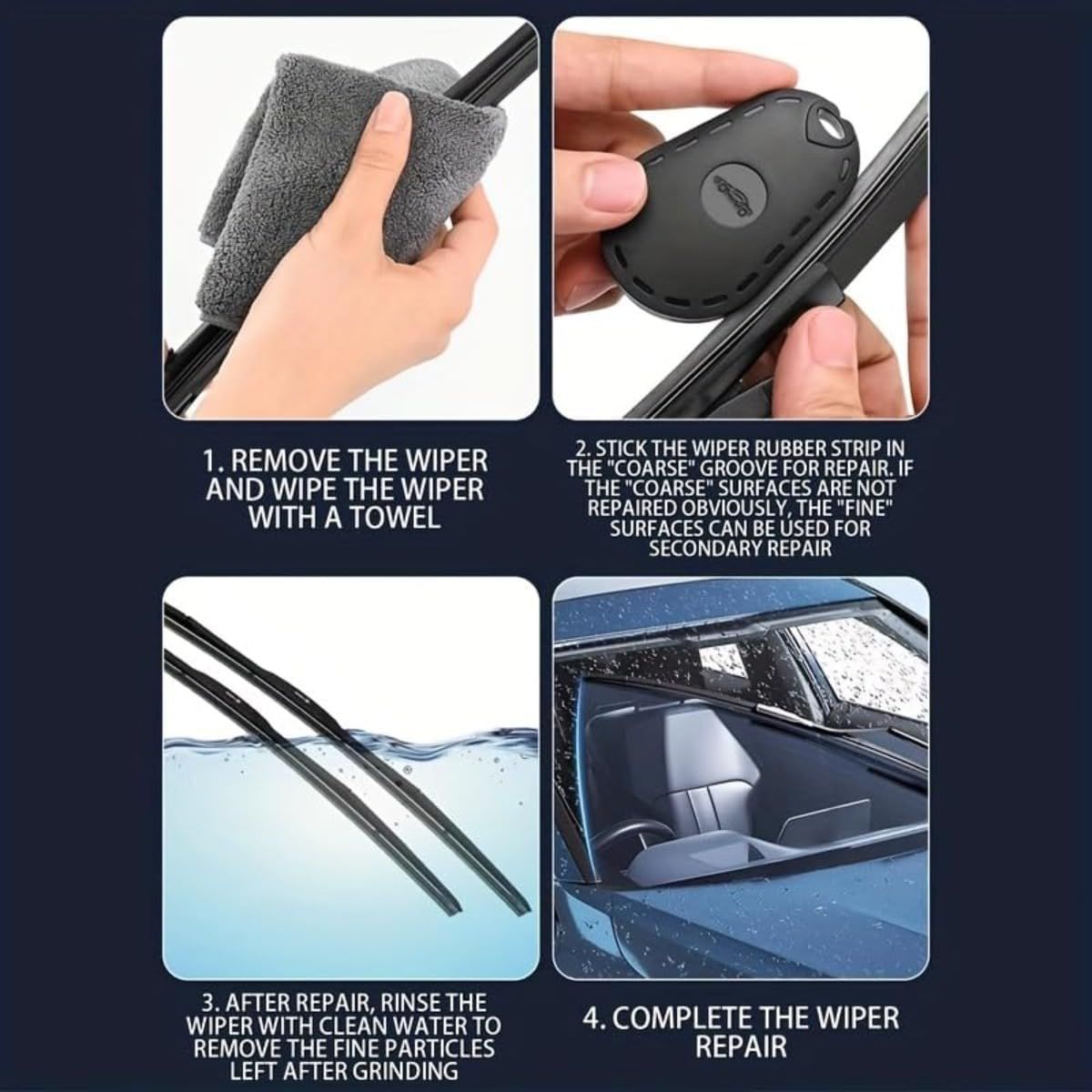 4PCS Gold Portable Car Windshield Wiper Blade Repair Tool - Triple the Wiper view 6