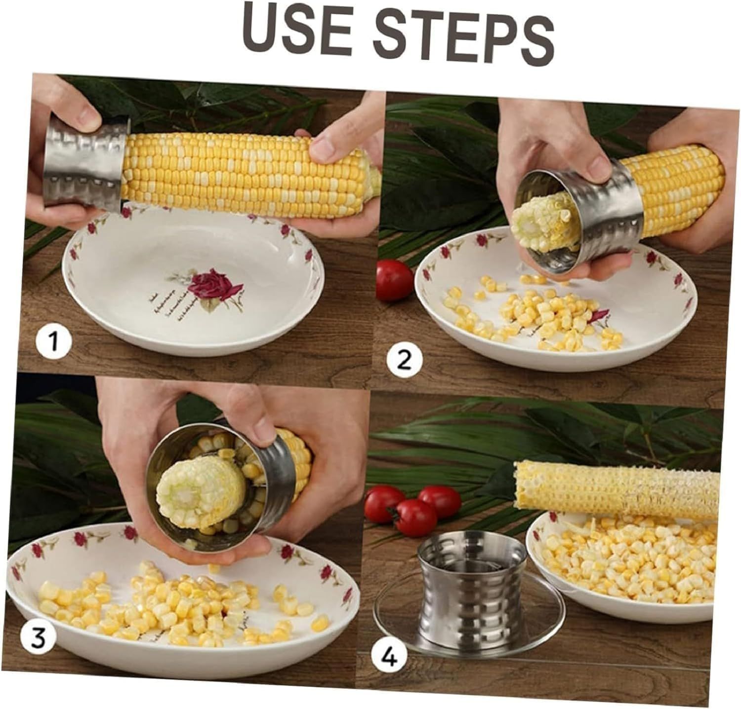 2-Pack Premium Stainless Steel Manual Corn Thresher Peeler and Cob Cutter with view 4