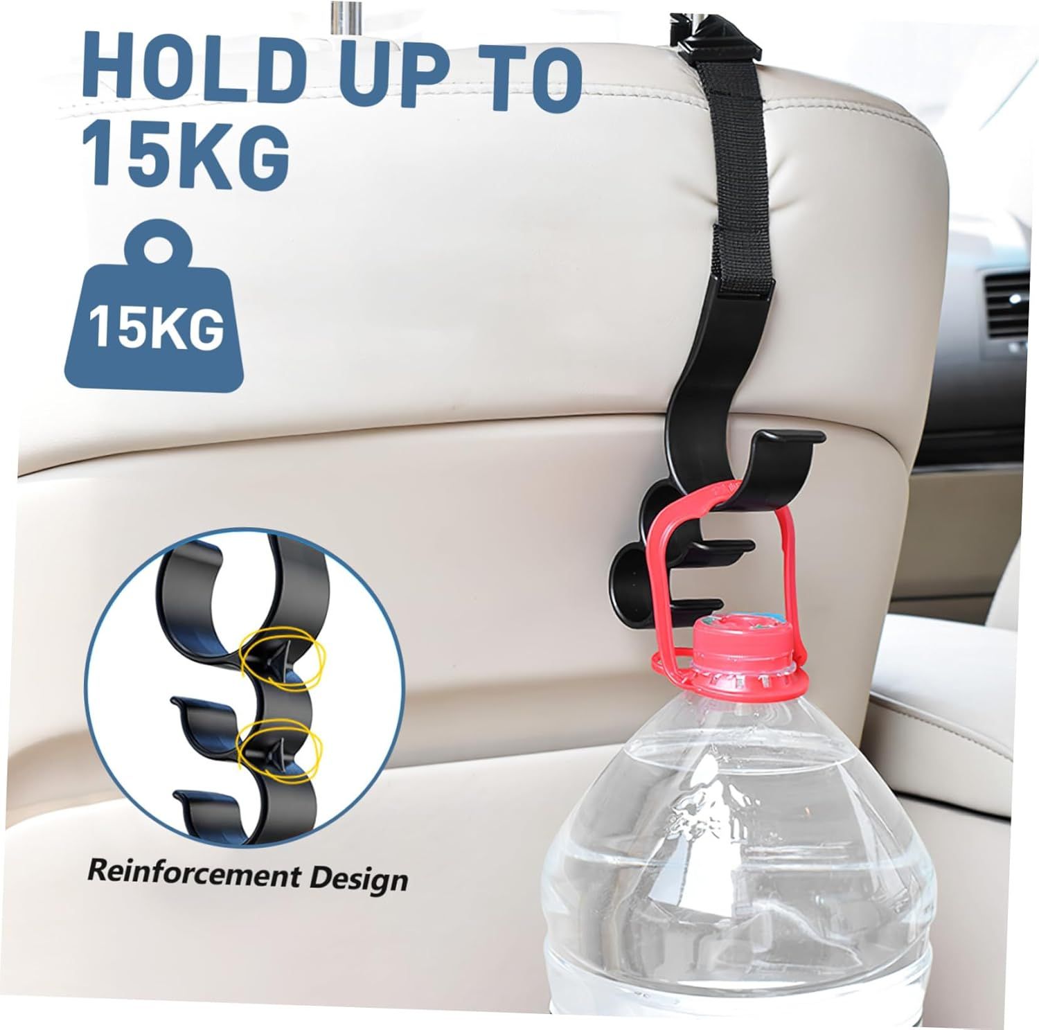 2PCS Multifunctional Car Seat Back Triple Hooks Organizer for Purses Umbrellas view 3
