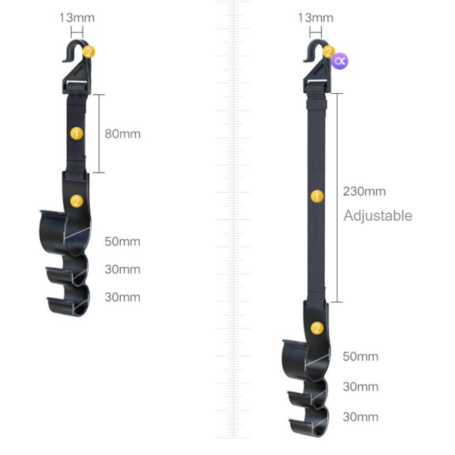 2PCS Multifunctional Car Seat Back Triple Hooks Organizer for Purses Umbrellas view 5