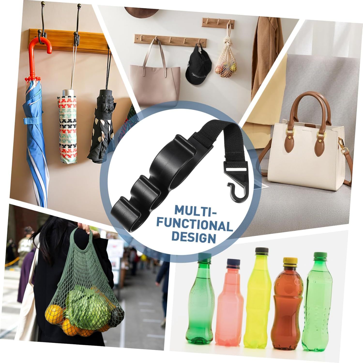 2PCS Multifunctional Car Seat Back Triple Hooks Organizer for Purses Umbrellas view 6