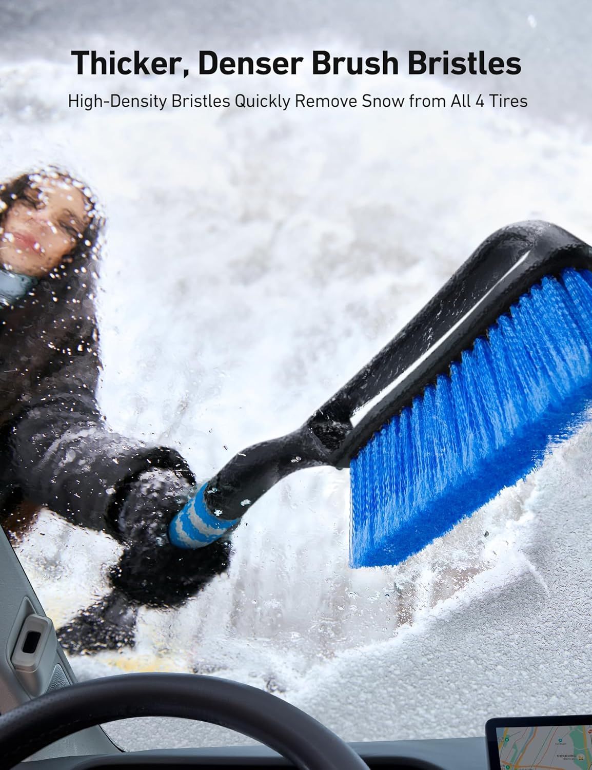 27" Car Snow Brush and Ice Scraper – 2-in-1 Detachable Car Windshield Winter view 3