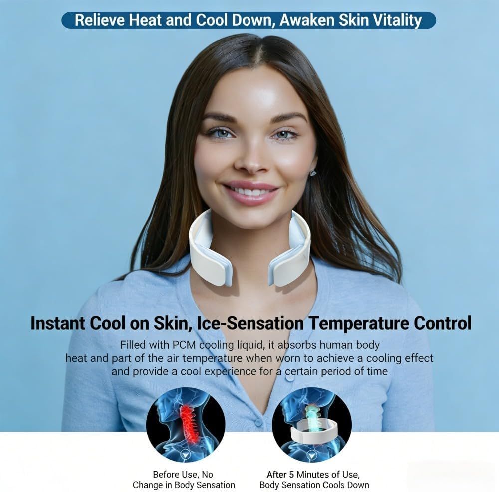 Black Reusable Neck Cooling Ring – 360° Omnidirectional Wearable Ice Collar view 4